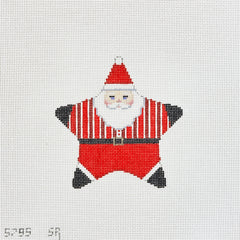 Susan Roberts Needlepoint Red Stripe Star Santa Needlepoint Canvas
