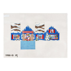 Susan Roberts Needlepoint Santa's Workshop 3D Mini House Needlepoint Canvas - 13M