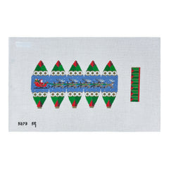 Susan Roberts Needlepoint Sleigh and Reindeer Hot Air Balloon 3D Needlepoint Canvas