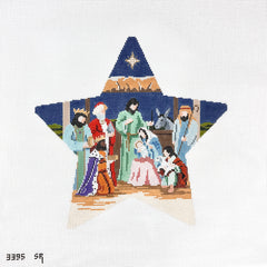 Susan Roberts Needlepoint Star Nativity Tree Topper Needlepoint Canvas