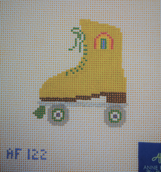 Anne Fisher Designs Tan Skate with Rainbow Needlepoint Canvas