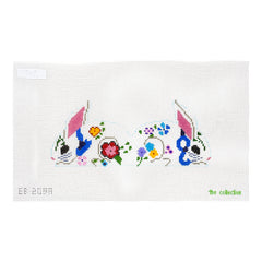 The Collection Designs Floral Two Sided Bunny Needlepoint Canvas