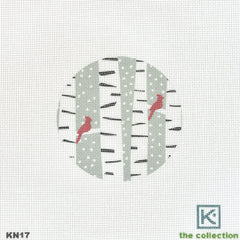 The Collection Designs Kate Nelligan Birch Trees Round Needlepoint Canvas