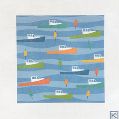 The Collection Designs Kate Nelligan Boats Needlepoint Canvas