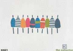 The Collection Designs Kate Nelligan Multi Color Buoys Needlepoint Canvas