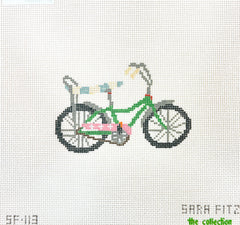The Collection Designs Sara Fitz Green Bike Needlepoint Canvas