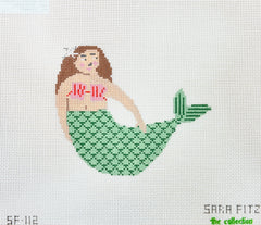 The Collection Designs Sara Fitz Mermaid Needlepoint Canvas