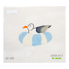 The Collection Designs Sara Fitz Seagull on Inner Tube Needlepoint Canvas