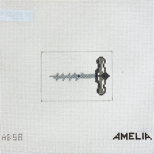 The Gingham Stitchery Amelia Bond Designs Corkscrew Luggage Tag Needlepoint Canvas