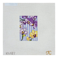 The Gingham Stitchery Kate Woodward Orchid Luggage Tag Needlepoint Canvas