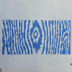 The Gingham Stitchery The Sheffield Collection Faux Bois Insert Blue Needlepoint Canvas