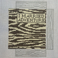 The Gingham Stitchery The Sheffield Collection I Married Adventure 3D Ornament Needlepoint Canvas
