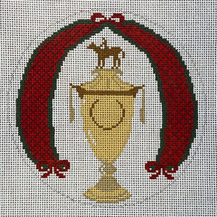 The Gingham Stitchery The Squirrel And The Snail Classic Kentucky Derby Ornament Needlepoint Canvas