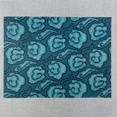 The Gingham Stitchery The Squirrel And The Snail Mandarin Clouds Clutch Teal Needlepoint Canvas