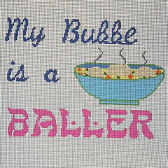 The Gingham Stitchery The Squirrel And The Snail My Bubbe Is A Baller Needlepoint Canvas