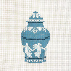 The Gingham Stitchery Wedgwood Ginger Jar Needlepoint Canvas