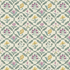 The Original Morris & Co Mays Coverlet Cotton Fabric - Heather