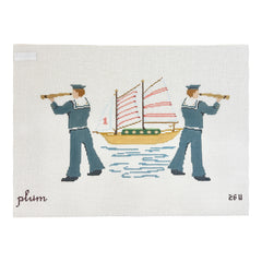 The Plum Stitchery Ahoy! Sailors Needlepoint Canvas