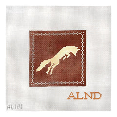 The Plum Stitchery Amy Lewandowski Leaping Fox Needlepoint Canvas