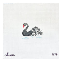 The Plum Stitchery Black Swan Needlepoint Canvas