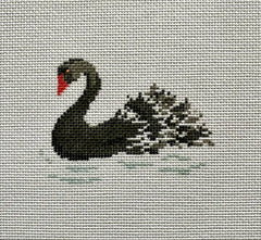 The Plum Stitchery Black Swan Needlepoint Canvas