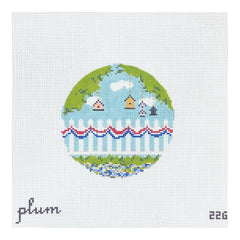 The Plum Stitchery Bunting & Fence Needlepoint Canvas