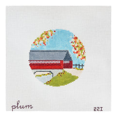The Plum Stitchery Covered Bridge Needlepoint Canvas
