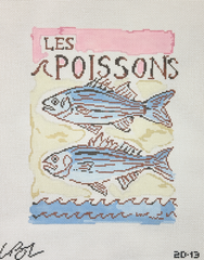 The Plum Stitchery Lia Burke Libaire Les Poissons Needlepoint Canvas