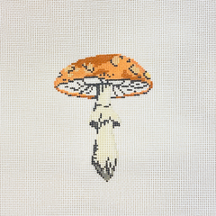 The Plum Stitchery Lia Burke Libaire Mushroom Series Orange Needlepoint Canvas