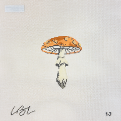 The Plum Stitchery Lia Burke Libaire Mushroom Series Orange Needlepoint Canvas