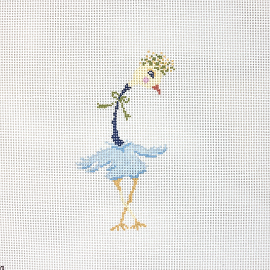 The Plum Stitchery Strange Birds Blue Needlepoint Canvas