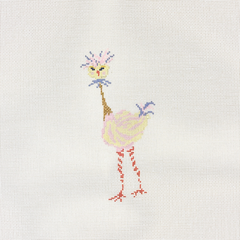 The Plum Stitchery Strange Birds Needlepoint Canvas - Pink