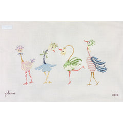The Plum Stitchery Strange Birds Needlepoint Canvas