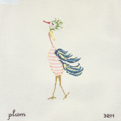The Plum Stitchery Strange Birds Striped Needlepoint Canvas