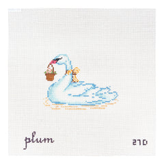 The Plum Stitchery Whimsical Menagerie Swan Needlepoint Canvas