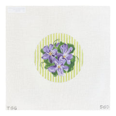 The Plum Stitchery The Stitched Garden Pocket Full of Posies No 4 Needlepoint Canvas