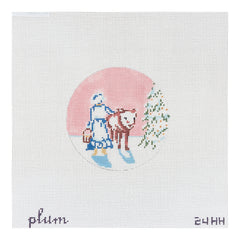 The Plum Stitchery Twelvetide in Color - Eight Maids A-milking Needlepoint Canvas