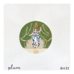 The Plum Stitchery Twelvetide in Color - Nine Ladies Dancing Needlepoint Canvas