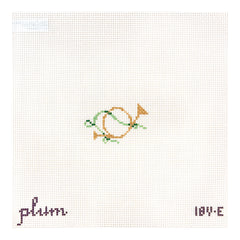 The Plum Stitchery Victorian Christmas - Horn Needlepoint Canvas