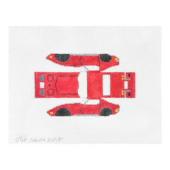 The Studio Midwest 3D Cool Wheels Red Corvette Needlepoint Canvas