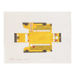 The Studio Midwest Cool Wheels School Bus 3D Needlepoint Canvas