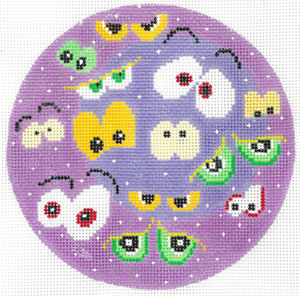 The Meredith Collection Thirteen Glowing Eyes Halloween Needlepoint Canvas