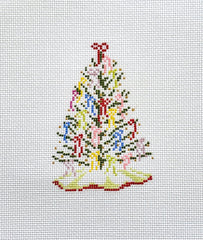 The Plum Stitchery Christmas Bow Tree Needlepoint Canvas