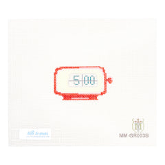Tilli Tomas Misty Morrow Mid Mod Alarm Clock Needlepoint Canvas - Red