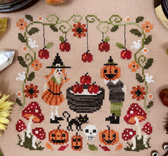 Tiny Modernist Bobbing for Apples Cross Stitch Pattern