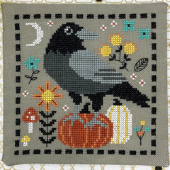 Tiny Modernist Crow Cross Stitch Pattern