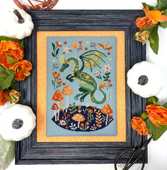 Tiny Modernist Fall Folk Dragon Cross Stitch Pattern