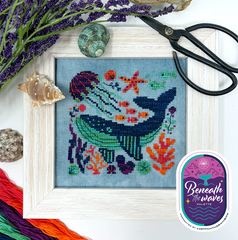 Tiny Modernist Midnight Ocean Cross Stitch Pattern