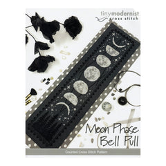 Tiny Modernist Moon Phase Bell Pull Cross Stitch Pattern