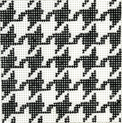 Kate Dickerson Needlepoint Collections Insert Houndstooth Black and White with Red Letter Specify Letter Or Blank Needlepoint Canvas